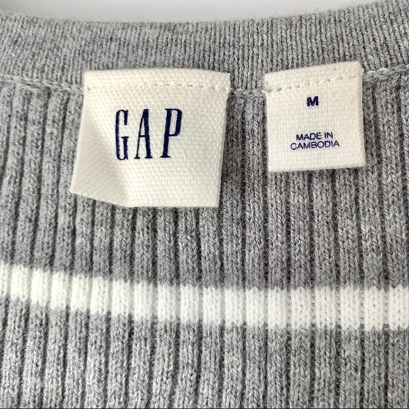 Gap | gray and white striped knitted sweater - Picture 4 of 8
